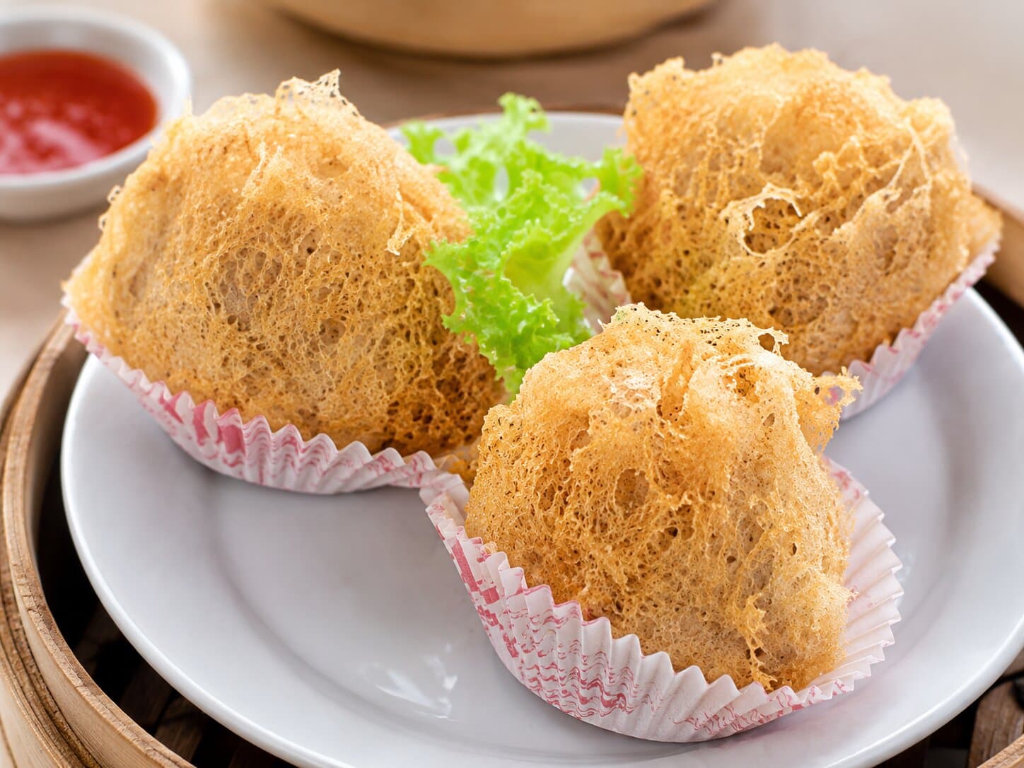 Foo Hou Dim Sum crispy wu gok taro prawn puff freshly fried