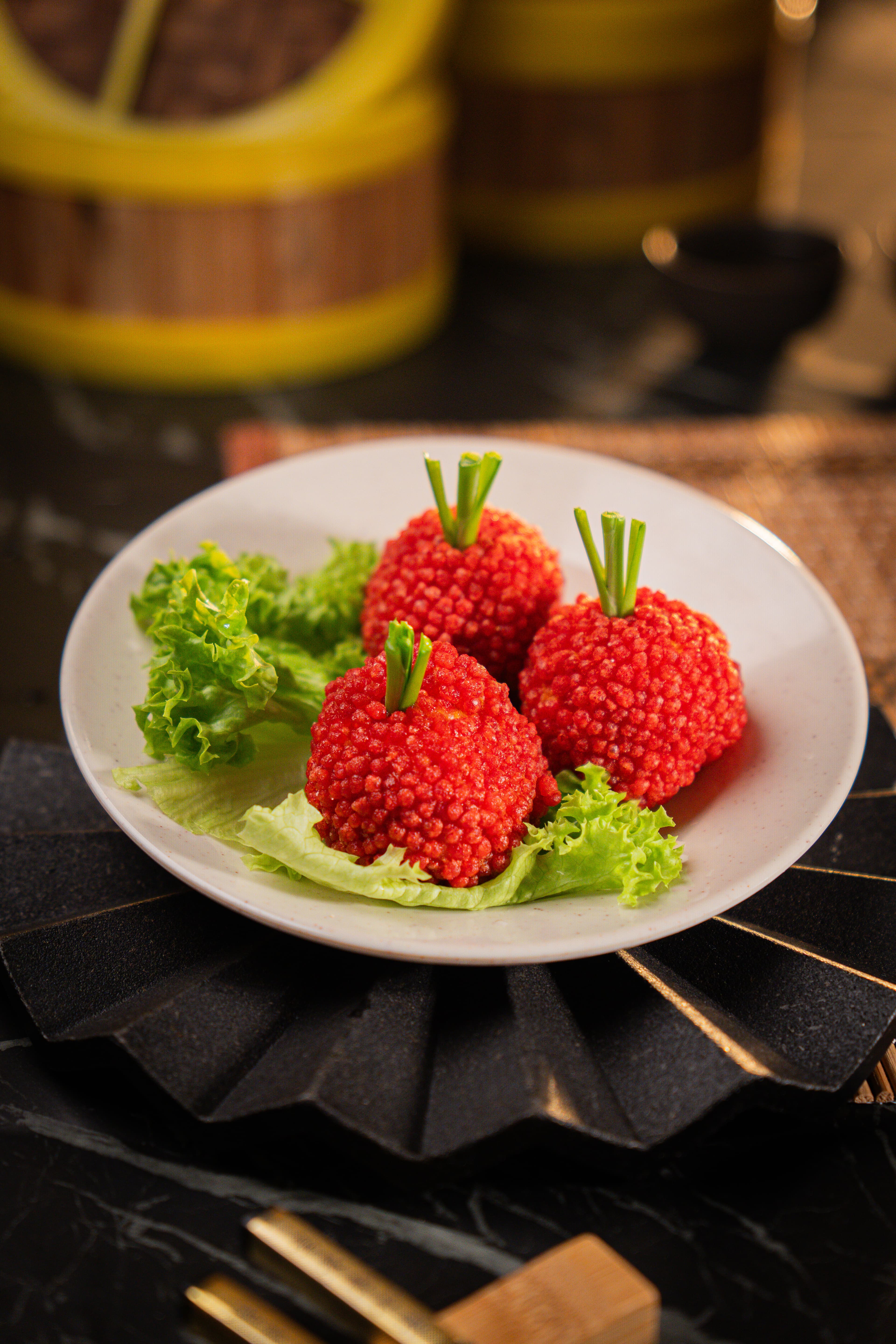 Foo Hou Dim Sum handmade strawberry glutinous rice ball