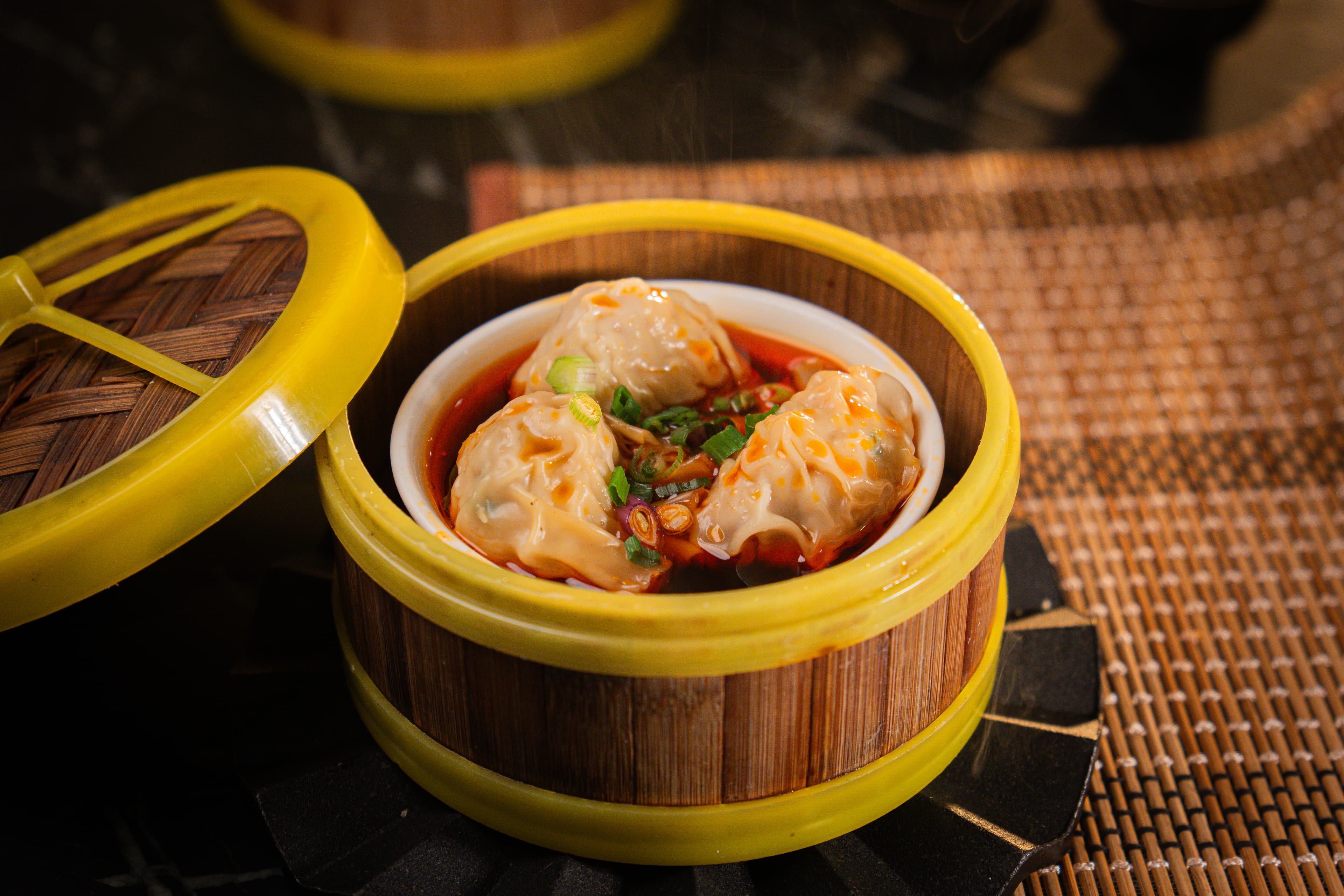 Foo Hou Dim Sum red oil wonton spicy chili sauce