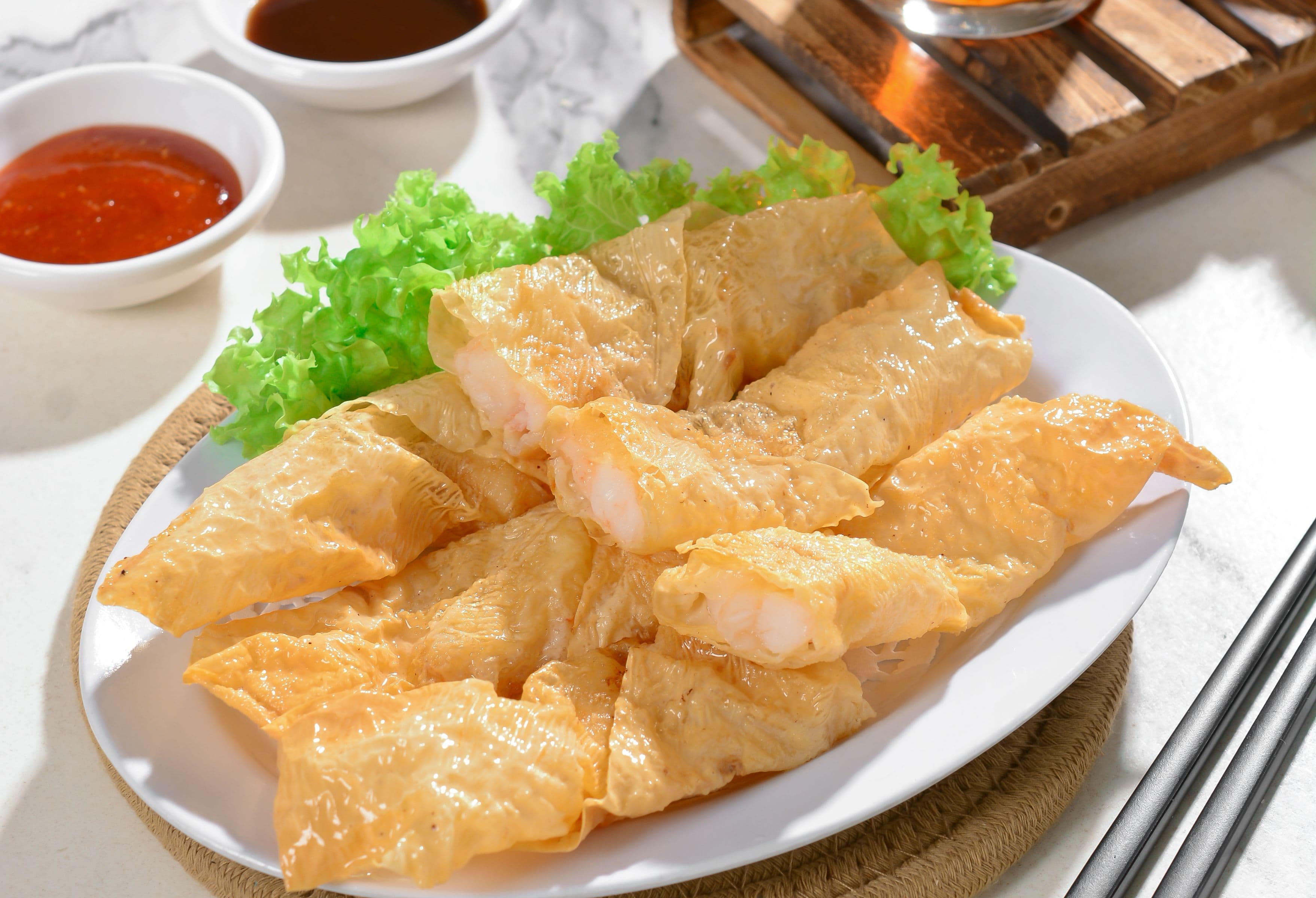 Foo Hou Dim Sum 鲜虾腐皮卷 Deep Fried Prawn Rolls