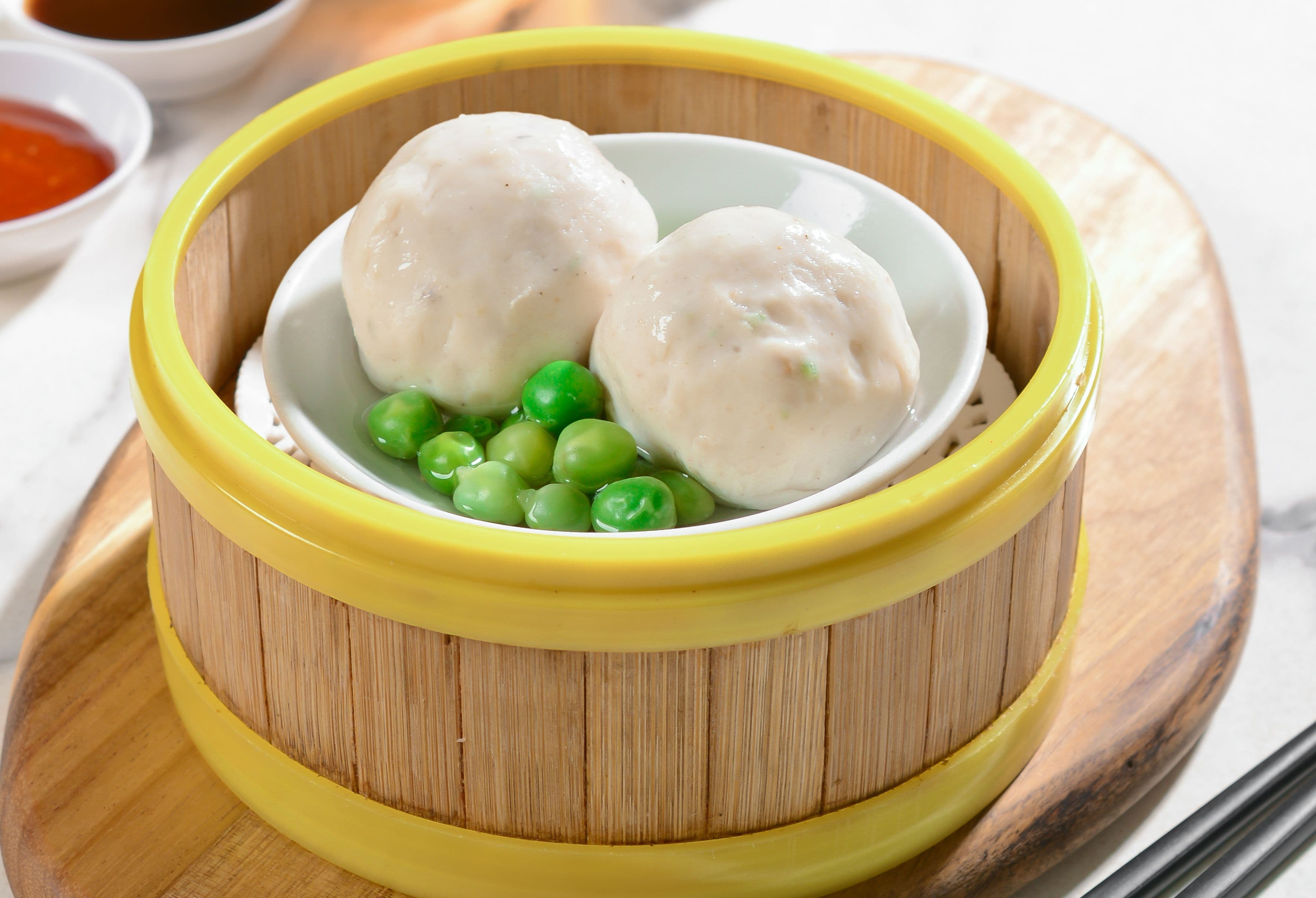 Foo Hou Dim Sum 青豆蒸鱼卖 Steamed Fish Balls with Green Peas