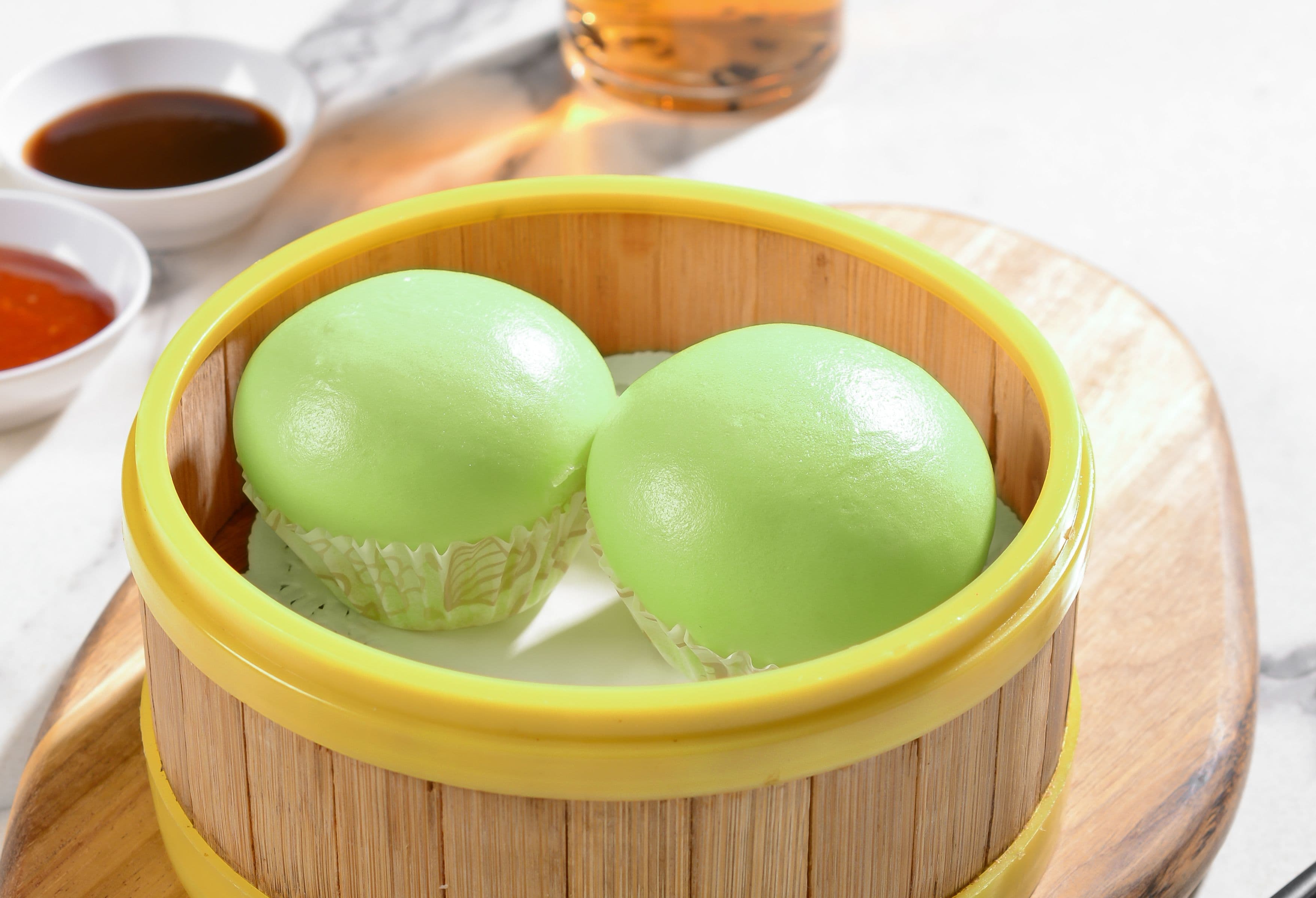 Foo Hou Dim Sum 香叶加央包 Steamed Pandan Kaya Bao